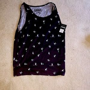 Straight faded black graphic muscle t.Size medium.